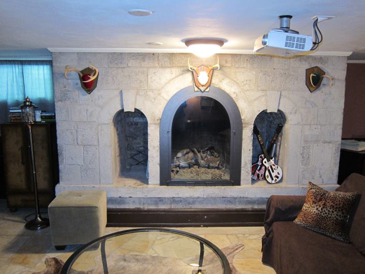 Basement fireplace